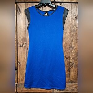 Elegant Blue Sleeveless Mini Dress
